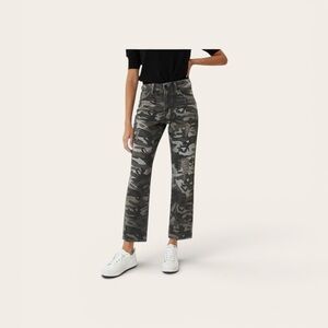 Kancan Camouflage Straight Leg Jeans Distressed High Rise 11/29